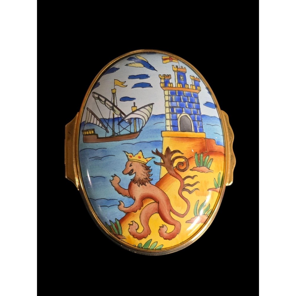 Halcyon Days Tiffany Quinto Centenario 1492-1992 Enamel Trinket Box